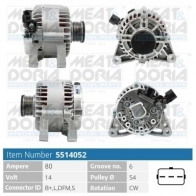 Генератор MEAT & DORIA E 8BWM3 5514052 Ford Fusion