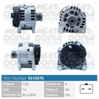 Генератор MEAT & DORIA 8 A7E8 Renault Laguna (KG) 2 Универсал 1.9 dCi (KG1V) 130 л.с. 2005 – 2007 5515070