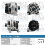 Генератор MEAT & DORIA DRD GXM 5515095 Bmw X3 (E83) 1 Кроссовер 3.0 xDrive 35 d 286 л.с. 2008 – 2011