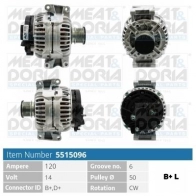 Генератор MEAT & DORIA Mercedes V-Class 5515096 59 5K6D9