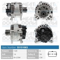 Генератор MEAT & DORIA 8BX UI0 Renault Clio 3 (BR, KR) 2005 – 2012 55151083