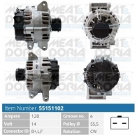 Генератор MEAT & DORIA 55151102 Z REJP15 Opel Insignia (A) 1 Универсал Кантри 2.0 Turbo 4x4 (47) 250 л.с. 2013 – 2017