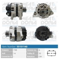 Генератор MEAT & DORIA 55151140 Hyundai Santa Fe (CM) 2 Кроссовер 2.0 CRDi 4x4 150 л.с. 2010 – 2012 JNH I3V