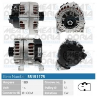 Генератор MEAT & DORIA 55151175 Bmw GZSH7 C9