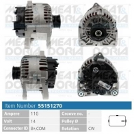 Генератор MEAT & DORIA 6C JJPDX Renault Megane (BM, CM) 2 Хэтчбек 1.6 Flex Fuel 105 л.с. 2007 – 2008 55151270