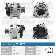 Генератор MEAT & DORIA 5515137 Volvo V50 X6 6FH2O