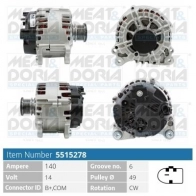 Генератор MEAT & DORIA 5515278 Audi A3 (8VS, M) 3 Седан 1.6 Tdi 105 л.с. 2013 – 2024 1H41M N