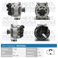 Генератор MEAT & DORIA Mercedes C-Class (W204) 3 Седан 2.1 C 200 CDI (2007. 2006) 136 л.с. 2007 – 2010 5515324 T4 KW1