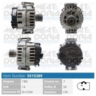 Генератор MEAT & DORIA R MM80 Mercedes E-Class (W212) 4 Седан 3.0 E 350 CDI 4 matic (2193) 265 л.с. 2011 – 2024 5515389