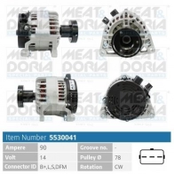 Генератор MEAT & DORIA 19I OJ9 5530041 Ford Focus 1 Универсал 1.8 Turbo DI / TDDi 90 л.с. 1999 – 2004