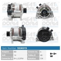 Генератор MEAT & DORIA 7 XUNM 5530315 Ford Focus 1 Универсал 1.8 16V 115 л.с. 1999 – 2004