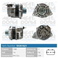 Генератор MEAT & DORIA 55351021 Nissan Micra (K13) 4 2010 – 2017 SD6AL U