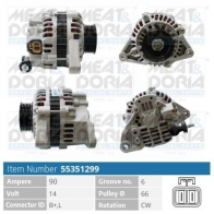 Генератор MEAT & DORIA Nissan Primera (WP11) 2 Универсал 2.0 16V 140 л.с. 1999 – 2001 55351299 EDXL47 1