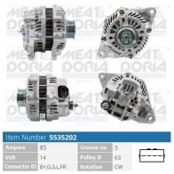 Генератор MEAT & DORIA 6WJR WWR 5535202 Mitsubishi Lancer 10 (CZ4A) Седан 1.5 109 л.с. 2008 – 2025