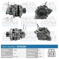 Генератор MEAT & DORIA Mitsubishi Pajero OO 1QS 5535209