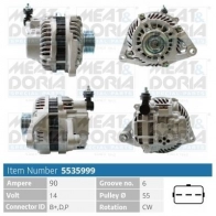 Генератор MEAT & DORIA 5535999 0 9W0PJB Mazda 3 (BL) 2 Хэтчбек 1.6 MZR 105 л.с. 2008 – 2014