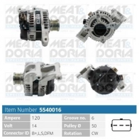 Генератор MEAT & DORIA 5540016 I2 C02D Ford C-Max 1 (CB3, DM2) Минивэн 2.0 LPG 145 л.с. 2008 – 2010