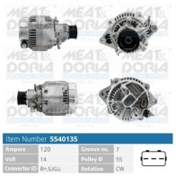 Генератор MEAT & DORIA AV 1WT 5540135 Land Rover Discovery 1, 2 (L318) Внедорожник 2.5 Td5 4x4 139 л.с. 1998 – 2004