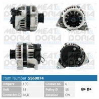 Генератор MEAT & DORIA LI JD7J Opel Vectra (B) 2 Универсал 2.5 i 500 (F35) 194 л.с. 1998 – 2000 5560074