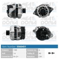 Генератор MEAT & DORIA 20 D1L1X Opel Vectra (B) 2 Универсал 1.8 i 16V (F35) 125 л.с. 2000 – 2003 5560451