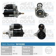 Стартер MEAT & DORIA 5010280 2 HSKT7S Audi A3 (8L) 1 1996 – 2003