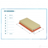 Воздушный фильтр CWORKS D X8SOP 1439699368 B130G0094 - Изображение 2