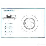 Тормозной диск CWORKS KQ 3S38 C220R0632 1439702069 - Изображение 2