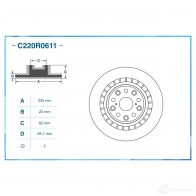 Тормозной диск CWORKS ZHBA D 1439702108 C220R0611 - Изображение 2