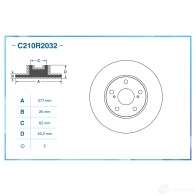 Тормозной диск CWORKS C210R2032 Z0B GXZ 1439702210 - Изображение 2