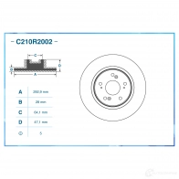 Тормозной диск CWORKS C210R2002 1439702237 E0RG M - Изображение 2