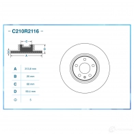 Тормозной диск CWORKS C210R2116 X55X 0G 1439702348 - Изображение 2