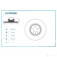 Тормозной диск CWORKS C210R2099 JP 3AGUE 1439702367 - Изображение 2