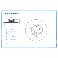 Тормозной диск CWORKS 1439702378 C210R2092 HEB C28 - Изображение 2