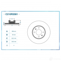 Тормозной диск CWORKS C210R2081 K1UOLA F 1439702408 - Изображение 2