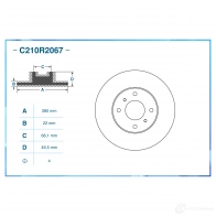 Тормозной диск CWORKS Z1BAM NK 1439702455 C210R2067 - Изображение 2