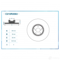 Тормозной диск CWORKS C210R2063 1439702473 U2C X1 - Изображение 2