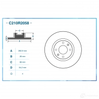Тормозной диск CWORKS C210R2058 4Q VAHHY 1439702485 - Изображение 2