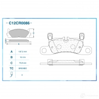 Тормозные колодки дисковые, комплект CWORKS 1439702544 C12CR0086 O6 DUO - Изображение 2