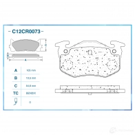 Тормозные колодки дисковые, комплект CWORKS C12CR0073 RH OTJ 1439702545 - Изображение 2