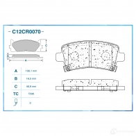 Тормозные колодки дисковые, комплект CWORKS H2OD 1 1439702548 C12CR0070 - Изображение 2