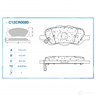 Тормозные колодки дисковые, комплект CWORKS C12CR0080 1439702558 O GP15I - Изображение 2