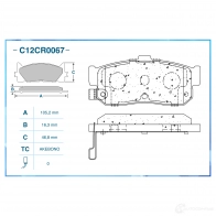 Тормозные колодки дисковые, комплект CWORKS C12CR0067 ESNM ZJ 1439702560 - Изображение 2