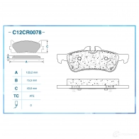 Тормозные колодки дисковые, комплект CWORKS 1439702562 C12CR0078 994 FP - Изображение 2