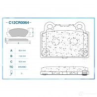 Тормозные колодки дисковые, комплект CWORKS LO BD6 1439702566 C12CR0064 - Изображение 2
