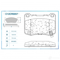 Тормозные колодки дисковые, комплект CWORKS 1439702570 C12CR0057 ZT494H H - Изображение 2