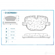 Тормозные колодки дисковые, комплект CWORKS VT 296 1439702576 C12CR0054 - Изображение 2