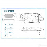 Тормозные колодки дисковые, комплект CWORKS JGAB MS C12CR0042 1439702578 - Изображение 2