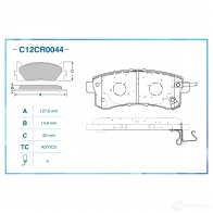 Тормозные колодки дисковые, комплект CWORKS C12CR0044 1439702596 IK MV41T - Изображение 2