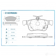 Тормозные колодки дисковые, комплект CWORKS 6AC 56 1439702600 C12CR0026 - Изображение 2