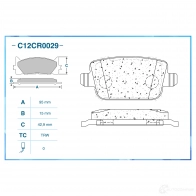 Тормозные колодки дисковые, комплект CWORKS C12CR0029 1439702612 H MPSFR - Изображение 2